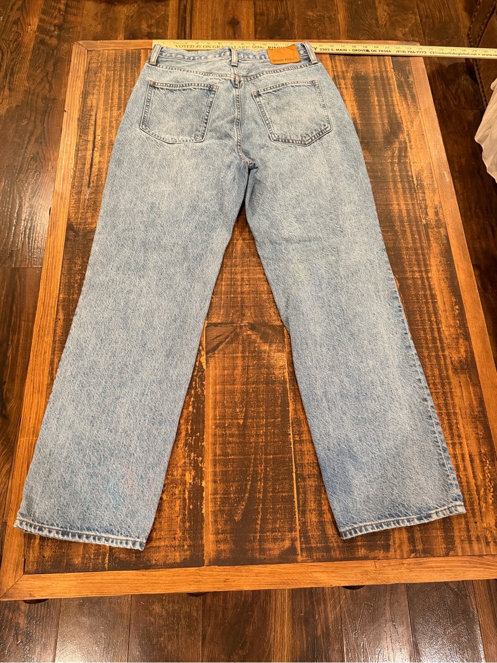 Denim Forum Light Blue High-Rise Straight Jeans - Women's - Picture 9 of 9